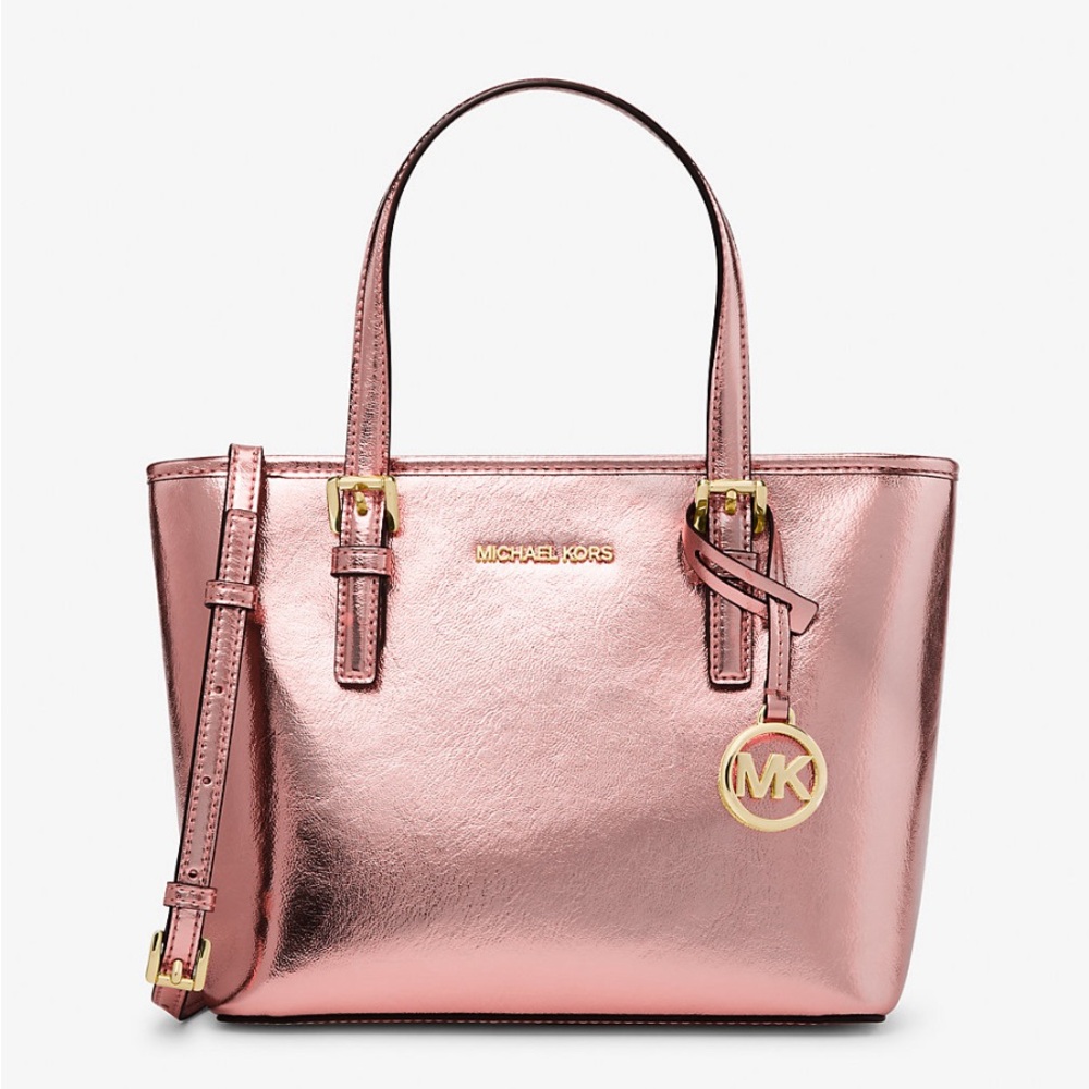 Michael Kors; Jet Set Travel Extra-Small Metallic
Top-Zip Tote Bag